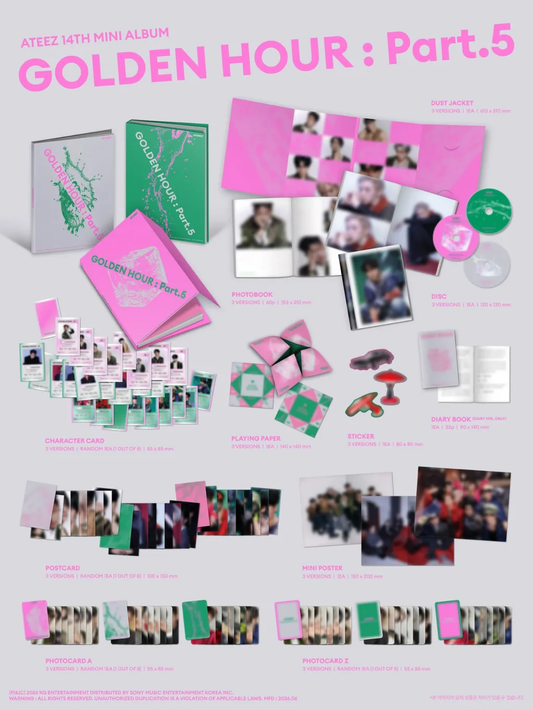 Ateez - Golden Hour : Part 5 (Photobook Ver.) (A Ver. / Diary Ver. / Z Ver.)