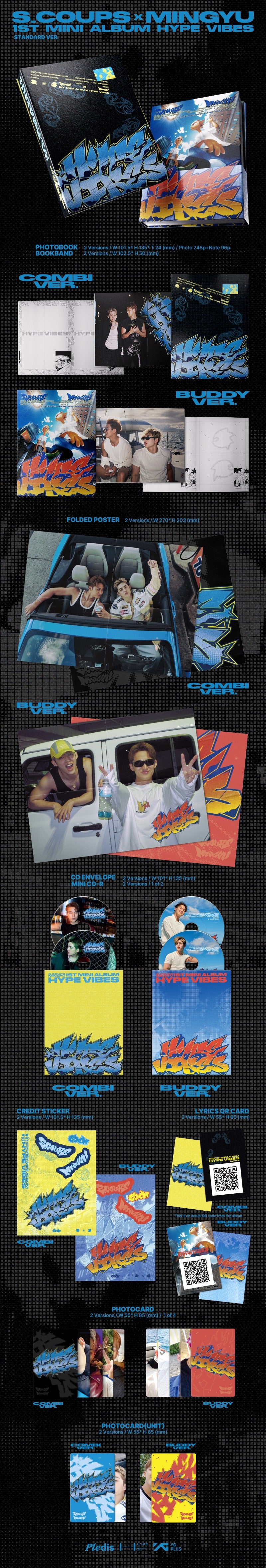 S.COUPS X MINGYU (SEVENTEEN) - 1st Mini Album [HYPE VIBES] (COMBI Ver. / BUDDY Ver.)