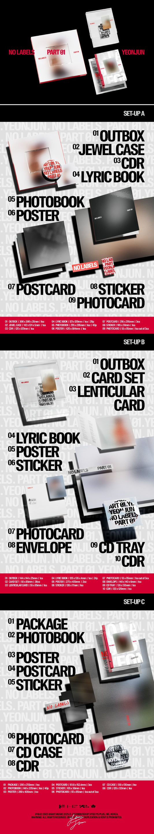 YEONJUN - 1st Mini Album [NO LABELS: PART 01] (SET-UP A Ver. / SET-UP B Ver./ SET-UP C Ver.)