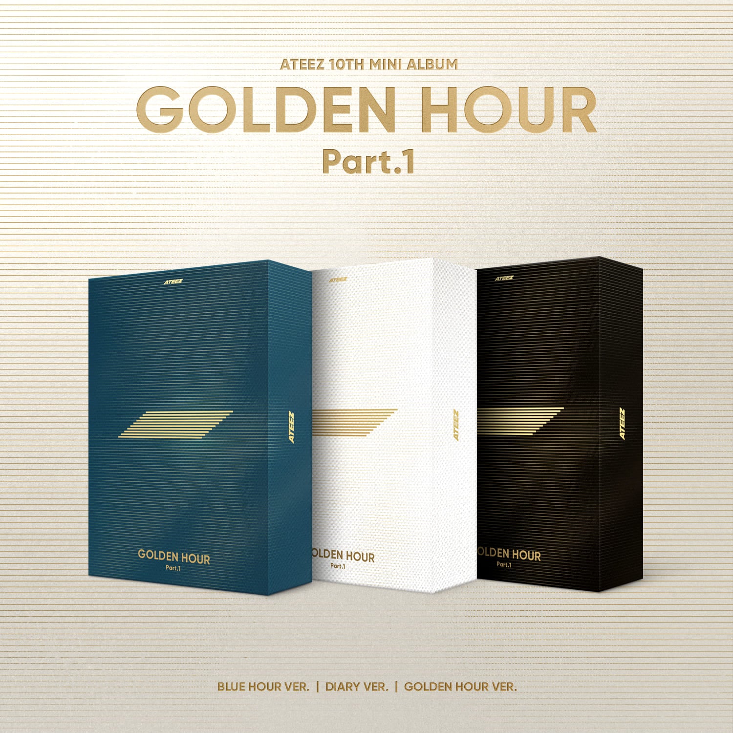 ATEEZ - [GOLDEN HOUR : Part.1] (BLUE HOUR Ver. / DIARY Ver. / GOLDEN HOUR Ver.)