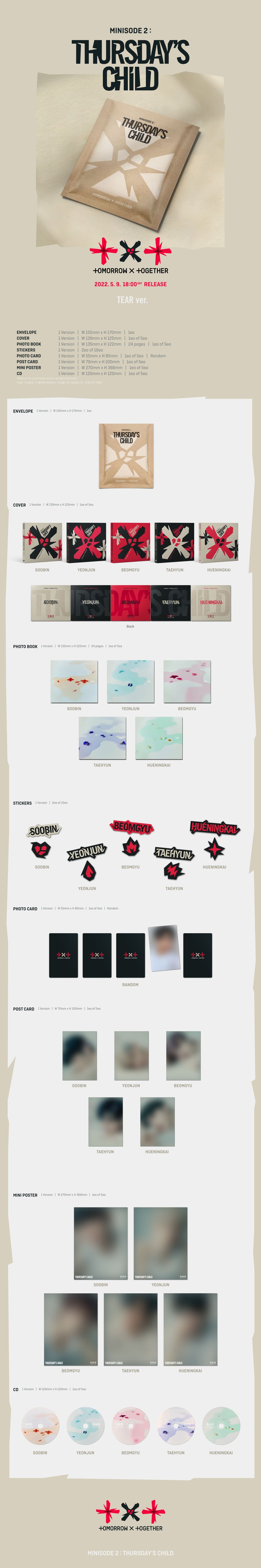 TOMORROW X TOGETHER - 4th Mini Album [Minisode 2: Thursday's Child] (TEAR ver.)