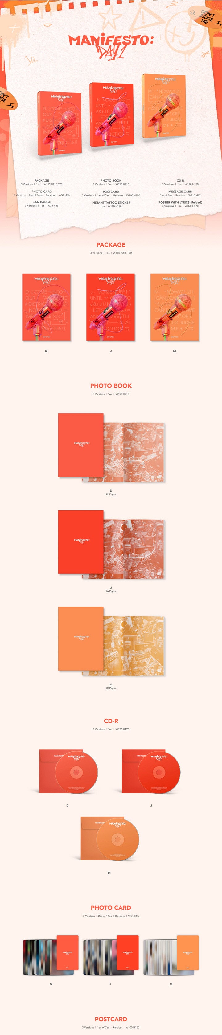 Enhypen - Manifesto : Day 1 (D ver./J Ver./M Ver.)