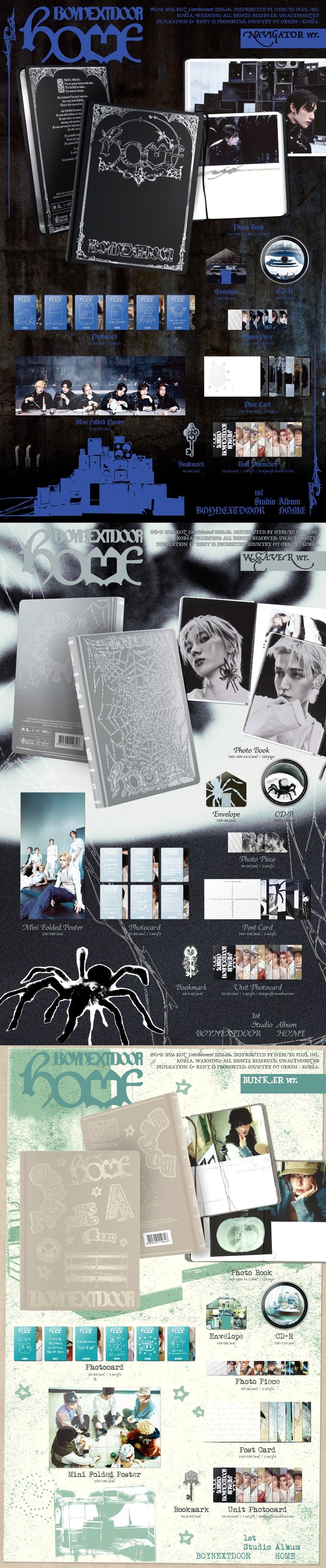 BOYNEXTDOOR - HOME (Navigator Ver. / Weaver Ver. / Bunker Ver.)