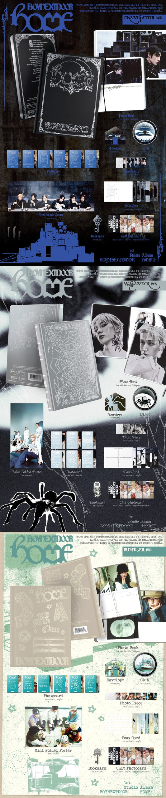 BOYNEXTDOOR - HOME (Navigator Ver. / Weaver Ver. / Bunker Ver.)